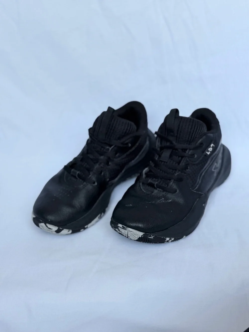 Under Armour Kids Black Sneakers with White Accent